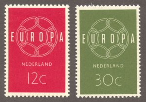Netherlands Scott 379-80 MNHOG - 1959 EUROPA Issue - SCV $2.10
