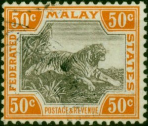 Fed of Malay States 1906 50c Grey-Brown & Orange-Brown SG47c Fine Used