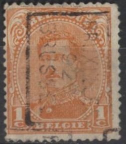 Belgium 108 (used) 1c Albert I, orange (1915)