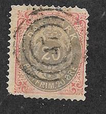 Denmark  #31 20o  rose & gray 'Filler?  (U) CV $32.50