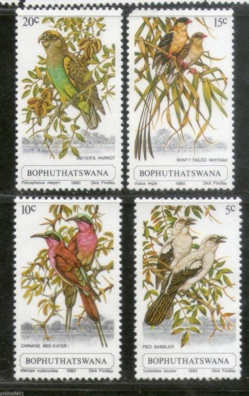 Bophuthatswana 1980 Birds Babbler Parrot Whydah Wildlife Fauna Sc 60-3 MH # 3351