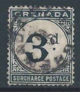 Grenada #J10 Used 3p Postage Due - Wmk. 3