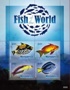 Micronesia 2009 - Fish of the World - Sheet of 4 Stamps - Scott #823 - MNH