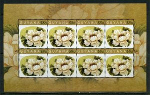 GUYANA FLOWERS SHEET OF EIGHT  MINT NH 