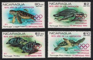 Nicaragua Turtles Moscow Olympic Games 4v 1980 MNH SG#2230-2233 MI#2176-2179