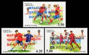 2018 Tajikistan 828-829 2018 FIFA World Cup Russia — overprint