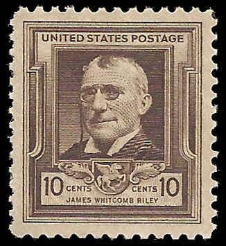 # 868 MINT NEVER HINGED JAMES WHITCOMB RILEY POET VF+