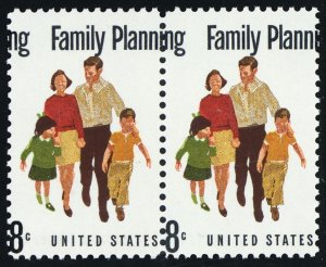 1455, Mint NH 8¢ Nice Black Color Shift Error Pair