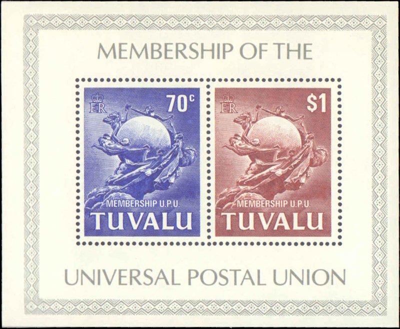 Tuvalu #164-165a, Complete Set(2), 1981, UPU, Never Hinged