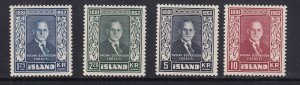 Iceland #274-277  MH 1952 Sveinn Bjornsson