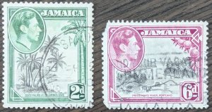 Jamaica, 119,123.  1938.  Both used, never hinged.  RARE CANCELLATION ON 123.