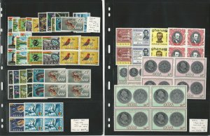 Ghana Stamp Collection, #208-226, C7-C8 Mint NH Blocks, 1965-66, JFZ