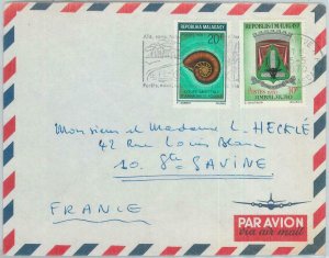 81028 - MADAGASCAR - POSTAL HISTORY -  COVER to FRANCE 1970 SHELLS trees