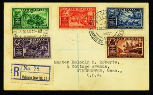 SG.#593-597 NEW ZEALAND FIRST DAY CVR. OCT.1,1936  $35. (ESP#216)