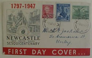 AUSTRALIA  FDC 1947 NEW CASTLE KADINA
