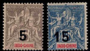 Indo-China Scott 22-23 MH* Navigation & Commerce set