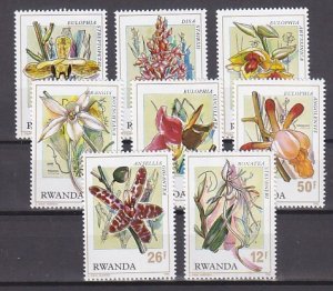 Rwanda, Scott cat. 779-786. Orchids issue.