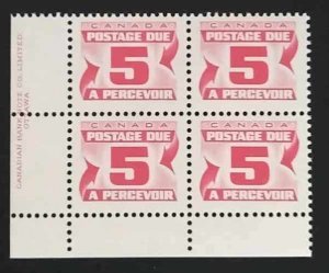 Canada J32a Plate Block LL VF MNH