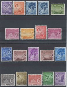 BC SEYCHELLES 1954-57 WEII Sc 173-190 & 194 FULL SET MNH SCV$86.30