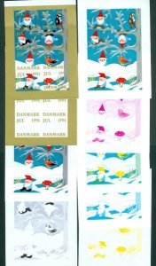 Denmark Christmas Seal 1991 Set Booklet Sheets Scale/Proof,Mnh. Imperforated.