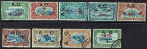 RUANDA URUNDI 1918 RED CROSS OVERPRINT SET USED