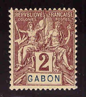 GABON Scott 17 MH* Navigation and Commerce stamp