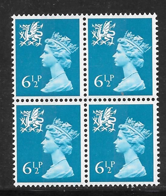 Great Britain Wales & Monmouthshire #WMMH7 MNH Block of 4 (15012)
