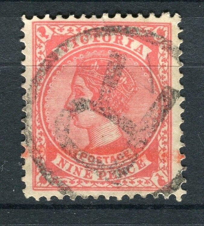 AUSTRALIA; VICTORIA 1890s classic QV issue used 9d. 'Postmark ' 