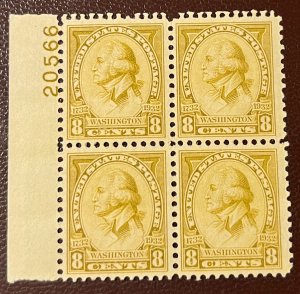Scott #713 Plate Block VF MNH