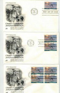 LINDBERGH Airmail Aviation 1710 Artcraft SET OF 6 Diff. + Pictorial Cancels