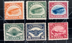 U.S. SC# C1 - C6 - MH & MHR - C6 MNH - SCV = $387.50