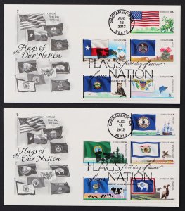 U.S. Used #4283 - 4292 42c Flags of our Nation Set of 10 on 2 ArtCraft Covers