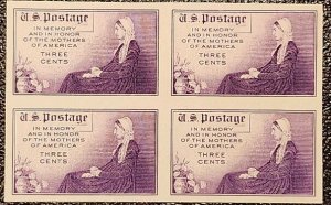 US Scott # 755; 3c Whistler's  from 1934; MNH, Block of 4; NGAI; VF