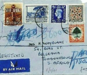 GB S.AFRICA NEW ZEALAND *Mixed Franking* 1941 WW2 Military Registered TANKS CW25