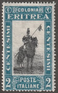 Eritrea, stamp, Scott#119, mint, hinged, 2, blue, horse