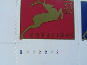 U.S.# 3356-3359-MINT/NEVER HINGED-LL PLATE# BLOCK OF 4(P#222222)-CHRISTMAS--1999