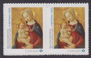 Canada 2955 Christmas Castello Nativity P horz pair MNH 2016