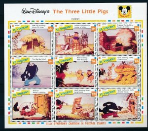 [25087] St. Vincent 1992 Disney Movie The three little pigs MNH