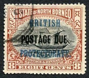 North Borneo SGD43 8c Black and Brown Post Due used Cat 6.5 Pounds