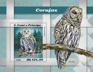 St Thomas - 2018 Owls on Stamps - Souvenir Sheet - ST18510b