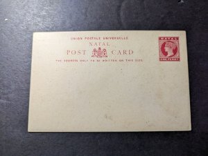 Mint Natal Postcard Postal Stationery One Penny Denomination