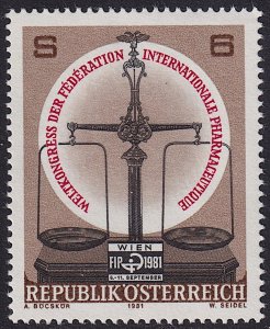 Austria - 1981 - Scott #1185 - MNH - Intl. Pharmaceutical Federation Congress