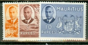 ID: Mauritius 235-249 mint CV $80.50; scan shows only a few