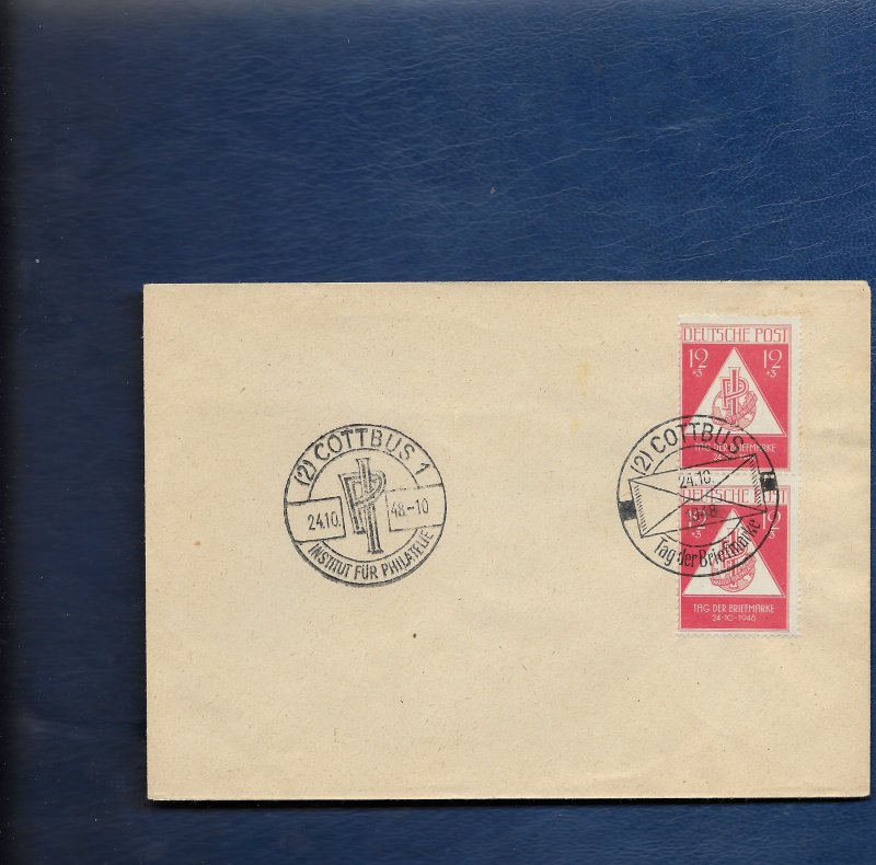 GERMANY 1948 SOVIET ZONE STAMP DAY ON COVER WITH COTTBUS CANCELS