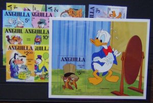 Anguilla 1981 Easter Walt Disney Disney Cartoon Character set & M/S MNH
