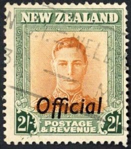 New Zealand SGO158 2/- Wmk Sideways opt OFFICIAL Cat 18 pounds