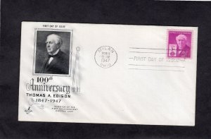 945 Thomas A. Edison, FDC ArtCraft