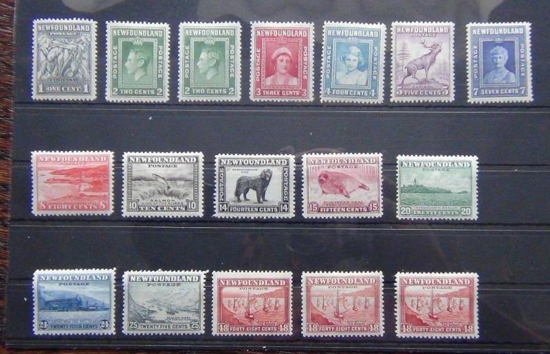 Newfoundland 1941 - 1944 set to 48c x 3 LMM   