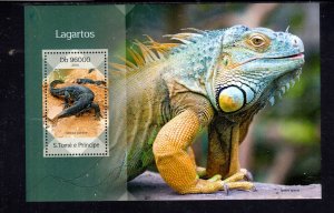 ST. THOMAS & PRINCE #2744 2014 LIZARDS MINT VF NH O.G S/S