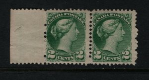 Canada #36e Mint Pair Full Original Gum Left Hinged Right NH *With Certificate*